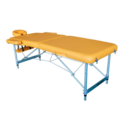 Массажный стол DFC NIRVANA, Elegant LUXE, 186х70х4 см, алюм. ножки, цвет горчичный (Mustard) фото 2